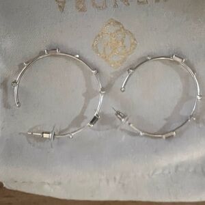 Kendra Scott Silver Hoop Earrings with clear stones